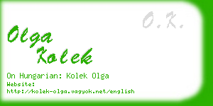 olga kolek business card